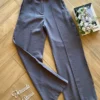 Calça Social Feminina Pantalona Viscose Cinza com Cinto - Fernanda Ramos Store