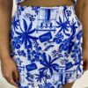 Conjunto Feminino Cropped com Bojo e Short Saia Estampado em Azul - Fernanda Ramos Store