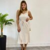 Conjunto Feminino Fernanda Regata e Saia Midi Nude Listrado - Fernanda Ramos Store