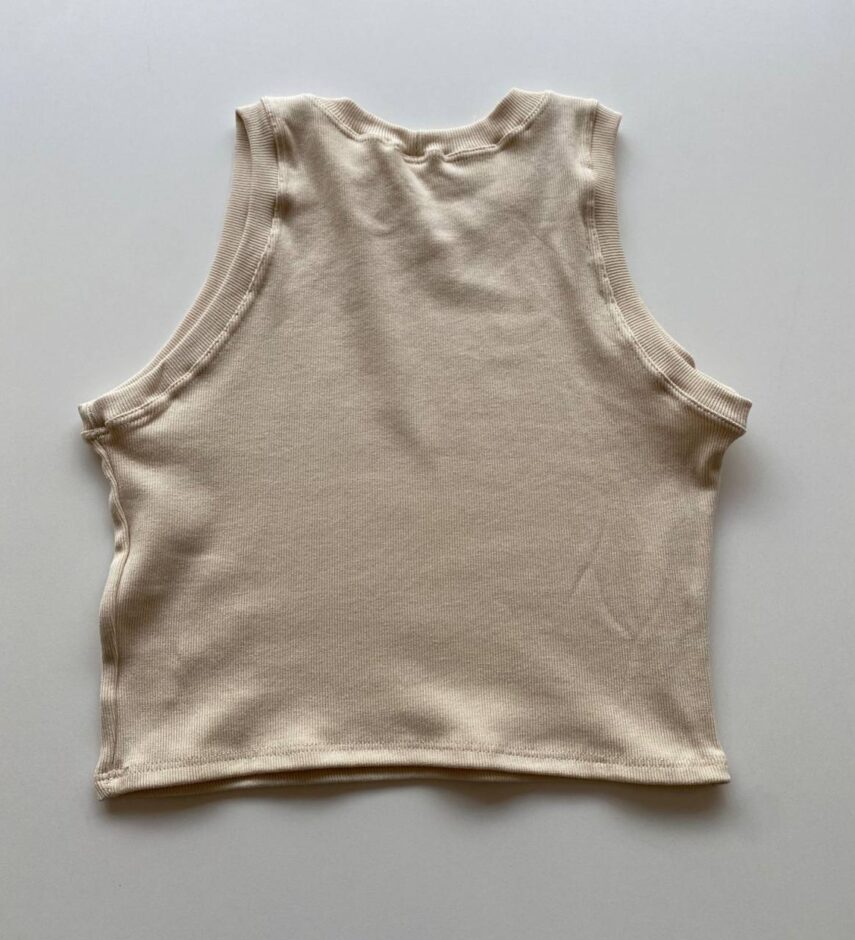 Cropped Feminino Jéssica sem Bojo Canelado Nude - Fernanda Ramos Store