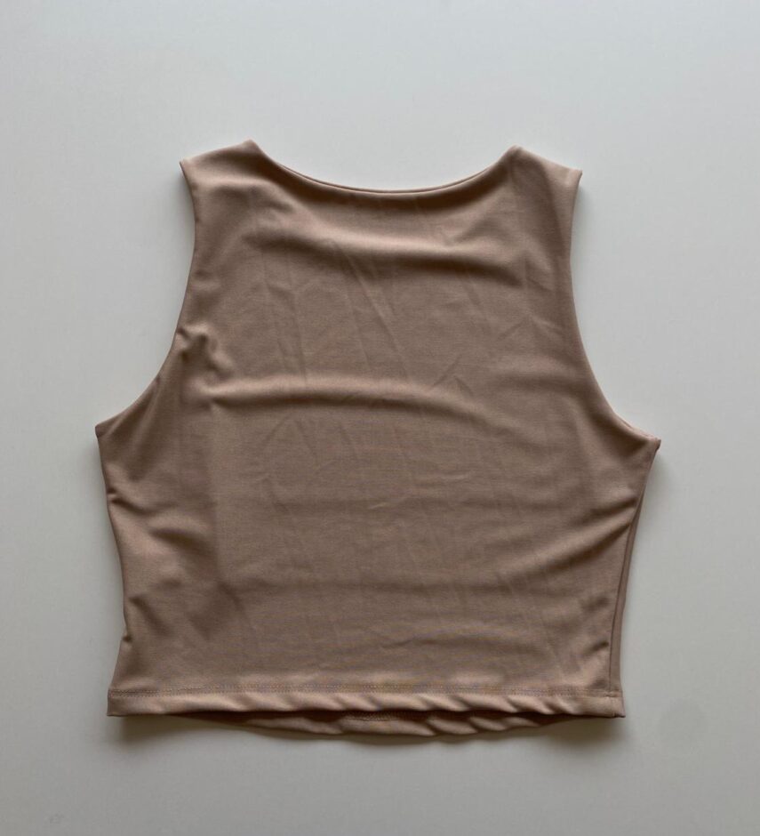 Cropped Feminino Manuela sem Bojo Bege - Fernanda Ramos Store