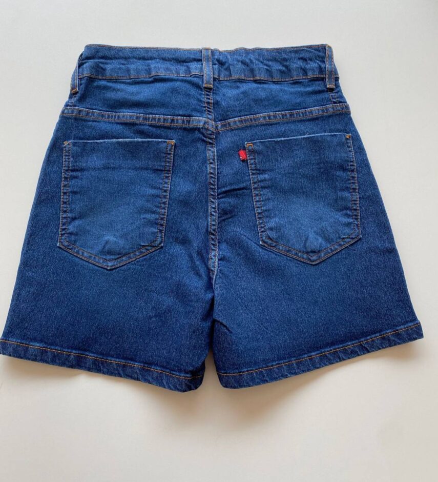 Short Feminino Cintura Alta Básico Sarja 094808 - Fernanda Ramos Store