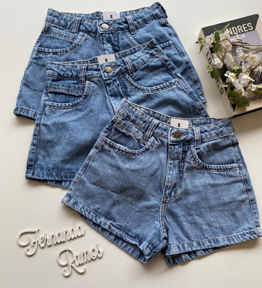 Short Jeans Feminino Laísa Lavagem Média 1322 - Fernanda Ramos Store