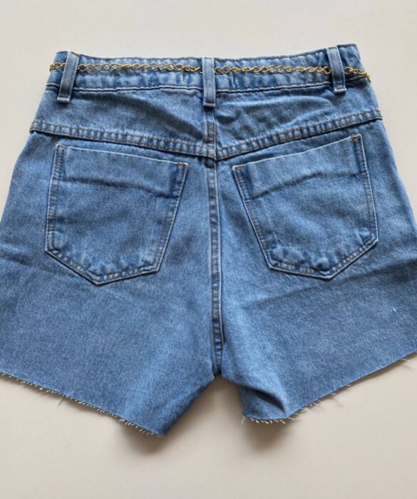 Short Jeans Feminino Sophia com Cinto Colorido - Fernanda Ramos Store