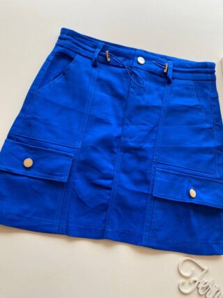 Short Saia Cargo Feminino Sarja Azul Bic - Fernanda Ramos Store