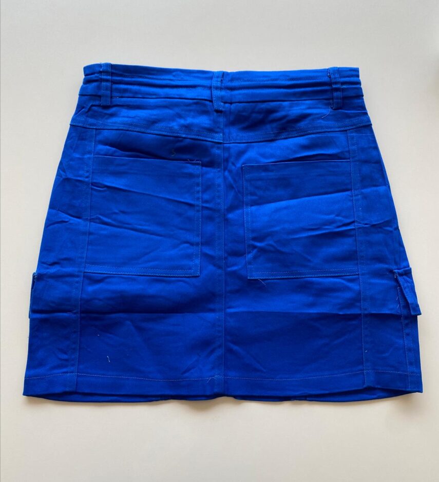 Short Saia Cargo Feminino Sarja Azul Bic - Fernanda Ramos Store