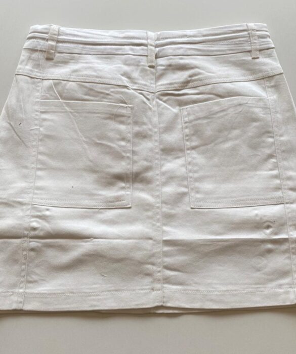 Short Saia Cargo Feminino Sarja Branco - Fernanda Ramos Store