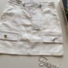 Short Saia Cargo Feminino Sarja Branco - Fernanda Ramos Store