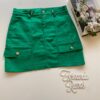 Short Saia Cargo Feminino Sarja Verde - Fernanda Ramos Store