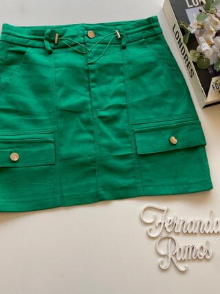 Short Saia Cargo Feminino Sarja Verde - Fernanda Ramos Store