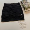 Short Saia Cargo Feminino Sarja Preto - Fernanda Ramos Store