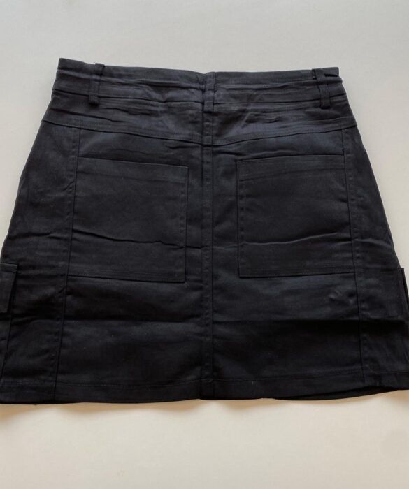 Short Saia Cargo Feminino Sarja Preto - Fernanda Ramos Store