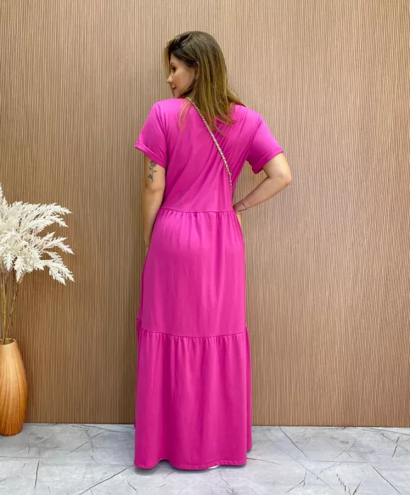 Vestido Longo de Malha Estampa Borboleta