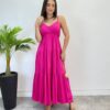 Vestido Longuete Jade sem Bojo com Lastex e Alça Regulável Pink - Fernanda Ramos Store