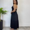 Vestido Longuete Jade sem Bojo com Lastex e Alça Regulável Preto - Fernanda Ramos Store