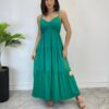 Vestido Longuete Jade sem Bojo com Lastex e Alça Regulável Verde - Fernanda Ramos Store