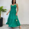 Vestido Longuete Jade sem Bojo com Lastex e Alça Regulável Verde - Fernanda Ramos Store