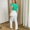 Blusa Feminina Crepe com Babado nas Mangas Verde - Fernanda Ramos Store