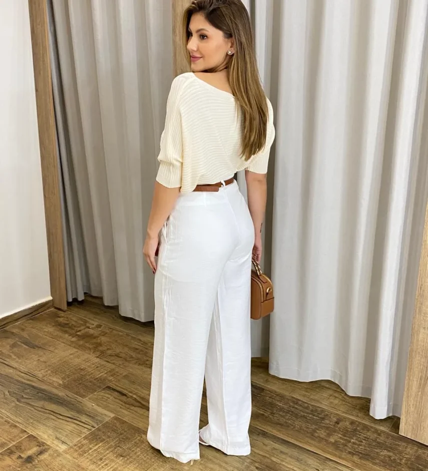 Blusa Feminina Manga Curta Modal Ari Nude Claro - Fernanda Ramos Store