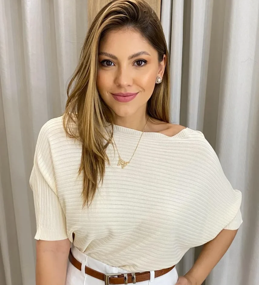 Blusa Feminina Manga Curta Modal Ari Nude Claro - Fernanda Ramos Store
