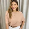 Blusa Feminina Manga Curta Modal Ari Nude - Fernanda Ramos Store