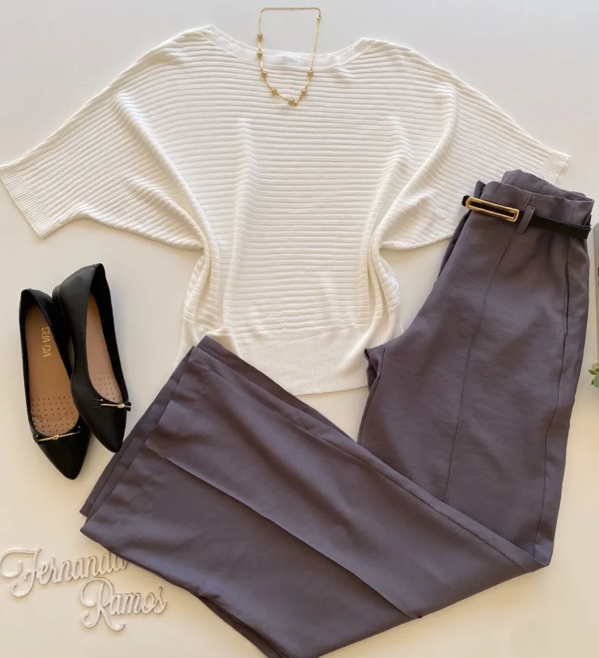 Blusa Feminina Manga Curta Modal Ari Off White - Fernanda Ramos Store