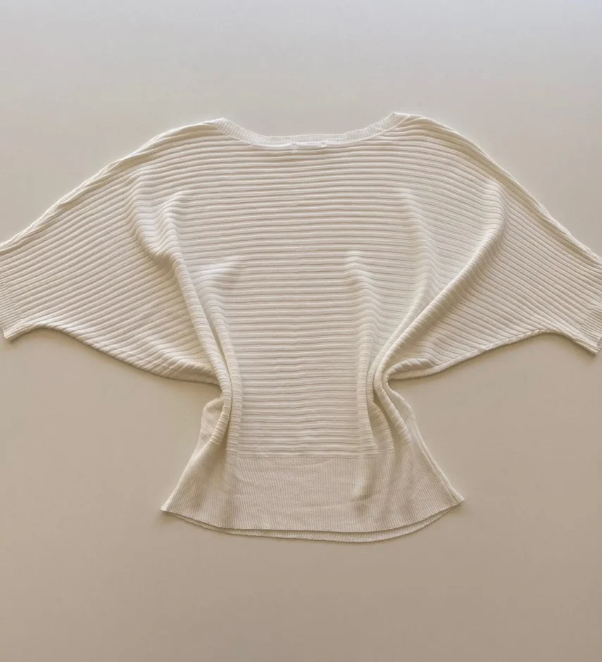 Blusa Feminina Manga Curta Modal Ari Off White - Fernanda Ramos Store