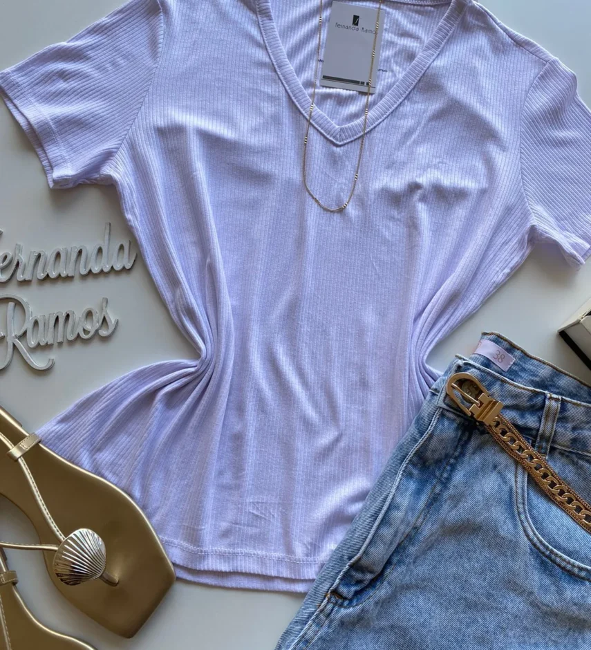 Blusa Luna Feminina Malwee Branca Canelada 70910 - Fernanda Ramos Store