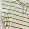 Blusa Tee Muscle Feminina Off White Listrada de Verde - Fernanda Ramos Store