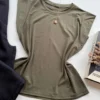 Blusa Tee Muscle Feminina Olívia Verde Militar - Fernanda Ramos Store