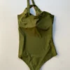 Body Feminino com Bojo Nula Manga Verde Militar - Fernanda Ramos Store