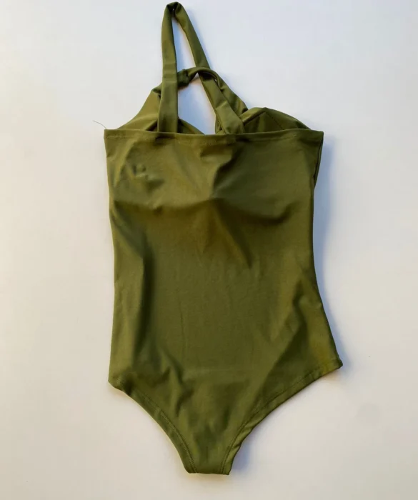 Body Feminino com Bojo Nula Manga Verde Militar - Fernanda Ramos Store