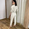 Calça Feminina Mom Sarja com Cinto Creme - Fernanda Ramos Store