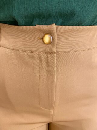 Calça Feminina Pantalona Maya Alfaiataria Caramelo - Fernanda Ramos Store