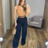 Calça Feminina Pantalona Maya Alfaiataria Preta - Fernanda Ramos Store