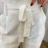 Calça Feminina Viscolinho com Amarração Off White - Fernanda Ramos Store