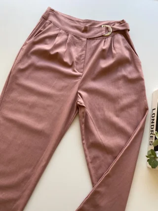 Calça Nala Social Feminina Skinny Viscolinho Rosé - Fernanda Ramos Store