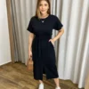 Conjunto Agatha Feminino Moletinho Blusa e Saia Midi Preto - Fernanda Ramos Store