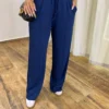 Conjunto Moletinho Calça Pantalona e Cropped Azul Marinho - Fernanda Ramos Store