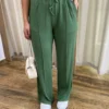 Conjunto Moletinho Calça Pantalona e Cropped Verde Oliva - Fernanda Ramos Store