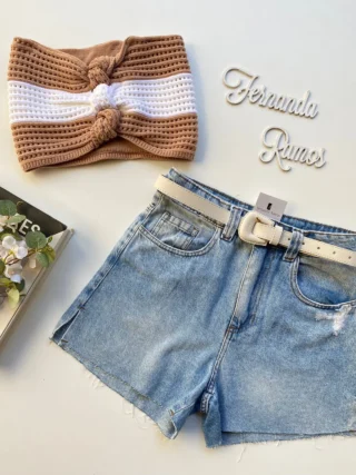 Cropped Feminino Tricot com Detalhe de Nó - Fernanda Ramos Store