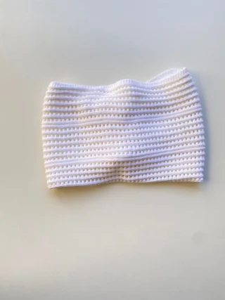 Cropped Feminino Tricot Off White com Detalhe de Nó - Fernanda Ramos Store