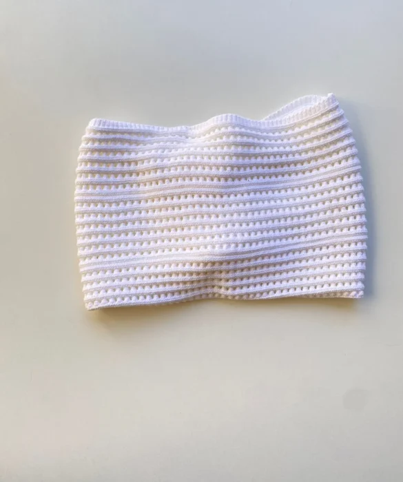 Cropped Feminino Tricot Off White com Detalhe de Nó - Fernanda Ramos Store