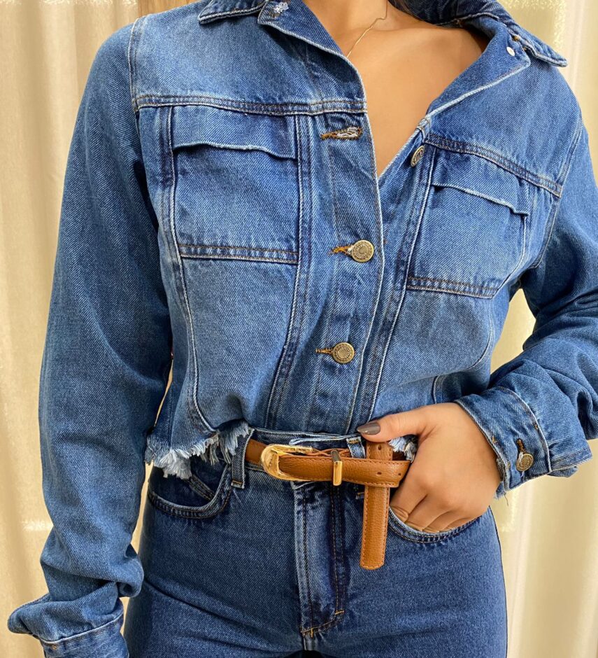 Jaqueta Cropped Feminina Jeans Amélia - Fernanda Ramos Store