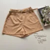 Short Social Feminino Alfaiataria com Cinto Bege - Fernanda Ramos Store