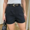 Short Social Feminino Alfaiataria com Cinto Preto - Fernanda Ramos Store