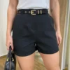 Short Social Feminino Alfaiataria com Cinto Preto - Fernanda Ramos Store