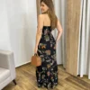 Vestido Ana Longo sem Bojo com Amarração no Pescoço Preto - Fernanda Ramos Store