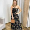 Vestido Ana Longo sem Bojo com Amarração no Pescoço Preto - Fernanda Ramos Store