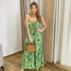 Vestido Ana Longo sem Bojo com Amarração no Pescoço Verde - Fernanda Ramos Store